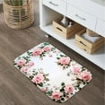thumbnail image 6 of Pink Rose Floral 16x24 Flannel Bath Mat for Bathroom, Anti-Slip Backing Soft Bathroom Rug, Washable Water Absorbent Mat, 6 of 8