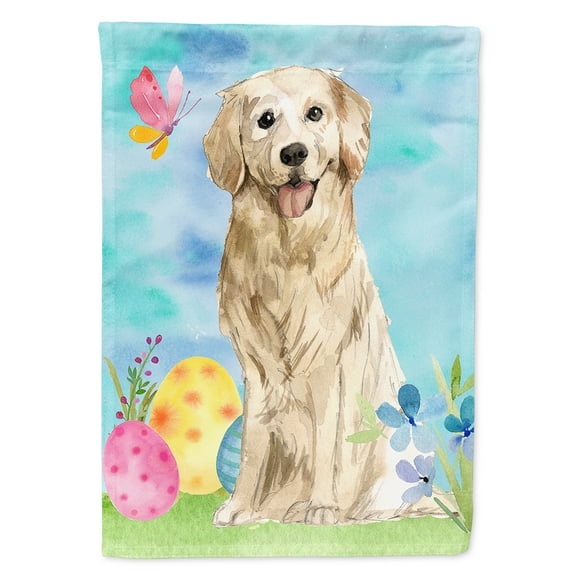 Carolines Treasures CK1915CHF Easter Eggs Golden Retriever Flag Canvas House Size  Large multicolor