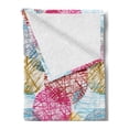thumbnail image 2 of Colorful Soft Flannel Fleece Throw Blanket, Multicolored Scribbled Circles Abstract Geometric Patterns Contemporary Design, Cozy Plush for Indoor and Outdoor Use, 50" x 60", Multicolor, by Ambesonne, 2 of 5