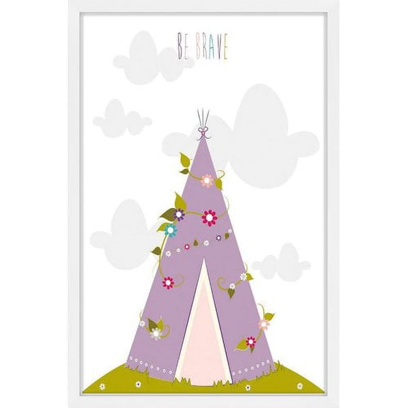 Marmont Hill "Floral Tee Pee" by Karen Zukowski Framed Painting Print