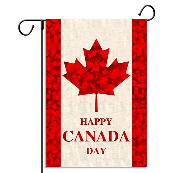 Happy Canada Day Garden Flag Maple Leaf Canadian National Day Holiday Vertical Double Sized Yard Outdoor Decoration