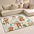 thumbnail image 2 of SKYSONIC Lightweight Soft Area Rugs Monkeys and Jungle Elements Floor Mat for Kids Playing Room Hardwood Floor Living Room Nursery Rugs, 72x48 inch, 2 of 6
