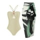 thumbnail image 1 of MKLEKYY Trajes De Baño Mujer Short Women 1 Piece Swimwear+1 Piece Cover Up Two Piece Vintage Print Swimsuit Monokini Bikini 2 Piece Swimsuits Two Piece Tankini Set 1046, 1 of 2