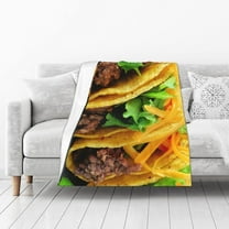 Taco Flannel Blanket Realistic Food Fleece Throw Cozy Soft Lightweight Novelty Blankets for Bed Couch Travel Decor Gifts All-Seasons Non-Shedding 50"X40"