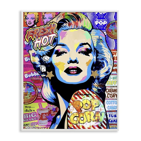 Stupell Industries Marilyn Candy Pop Style White Framed Giclee Art, design by Jess Stempel