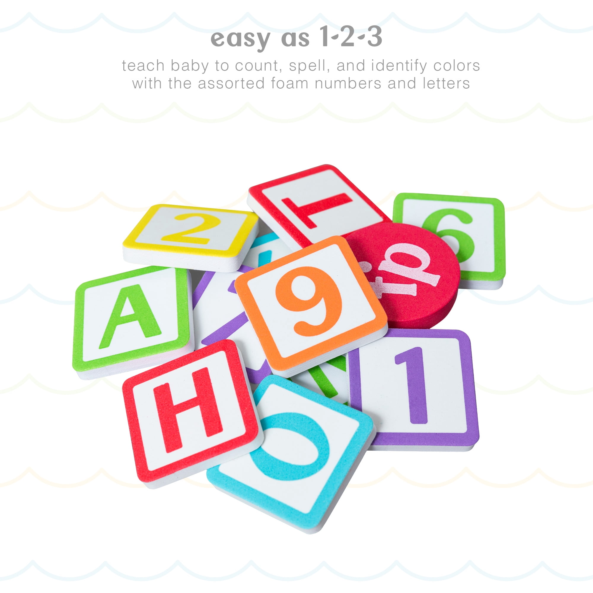 Fisher-Price Elephant Bath Toy Set with Foam Letters & Numbers for Toddlers, 6-12 Months