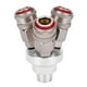 thumbnail image 1 of Conector de 3 vías Componente neumático cromado Acoplador rápido de rosca de acero al carbono G1/2 pulg., 1 of 8