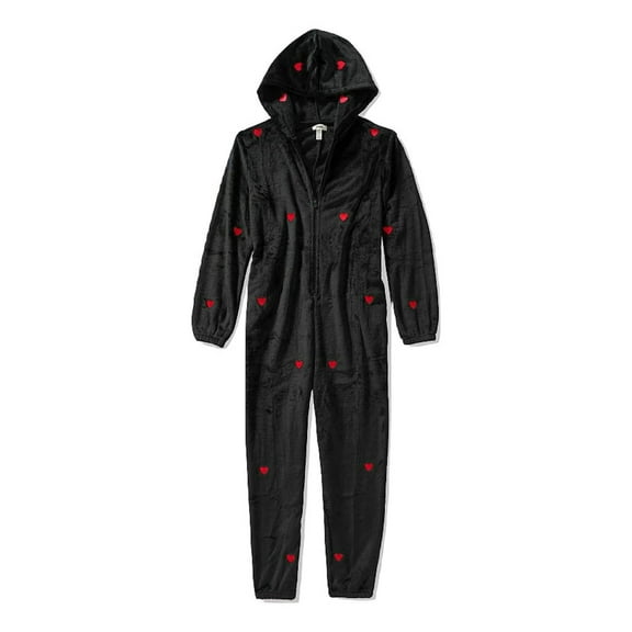 Victoria's Secret Pink Cozy Teddy Sleep One-Piece Hoodie Pajama Size Med/Large Color Black NWT