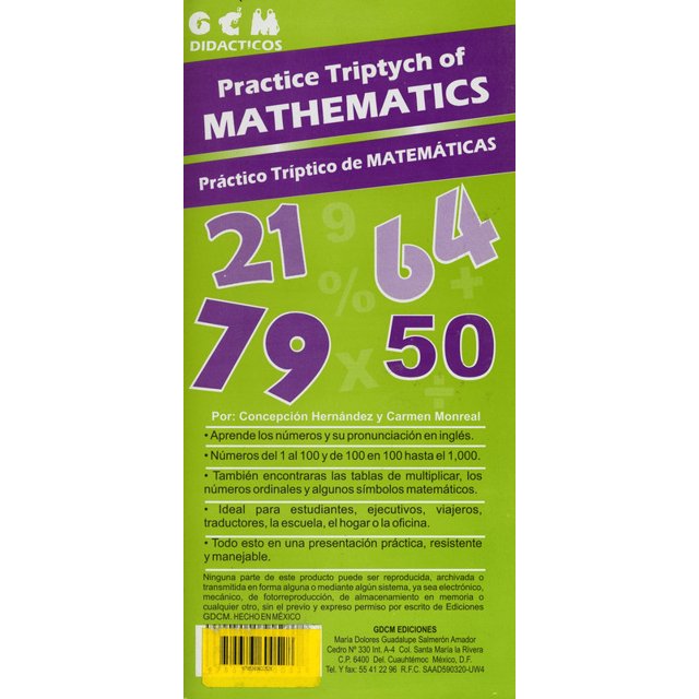 PRACTICE TRIPTYCH OF MATHEMATICS - PRACTICO TRIPTICO DE MATEMATICAS ERIK CONCEPCION HERNANDEZ