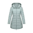 thumbnail image 2 of Itsame Puffer Jackets Womens Winter Coats New Solid Color Casual Cotton for Women Waterproof Jacket Gray Size L, 2 of 8