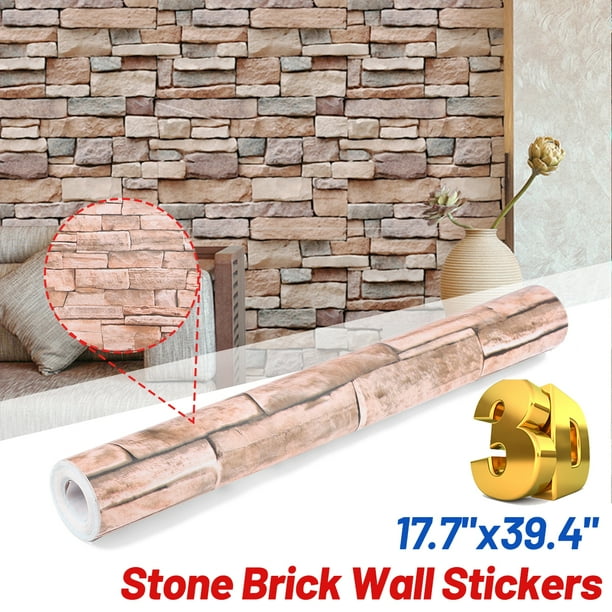 17.7x39.4in 3D Stone Peel and Stick Wallpaper Roll 17.7x39.4in 3D Stone Peel and Stick Wallpaper Roll