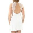 thumbnail image 3 of KENSIE Womens Ivory Lace Spaghetti Strap Above The Knee Cocktail Sheath Dress M, 3 of 3