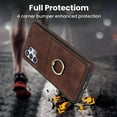 thumbnail image 2 of Nalacover for Samsung Galaxy A32 5G 6.5 inch Wallet Back Case,Luxury PU Leather Soft TPU Anti-Drop Shockproof Two Card Slots with Finger Ring Holder Kickstand Ultra Slim Phone Cover.Coffee, 2 of 8