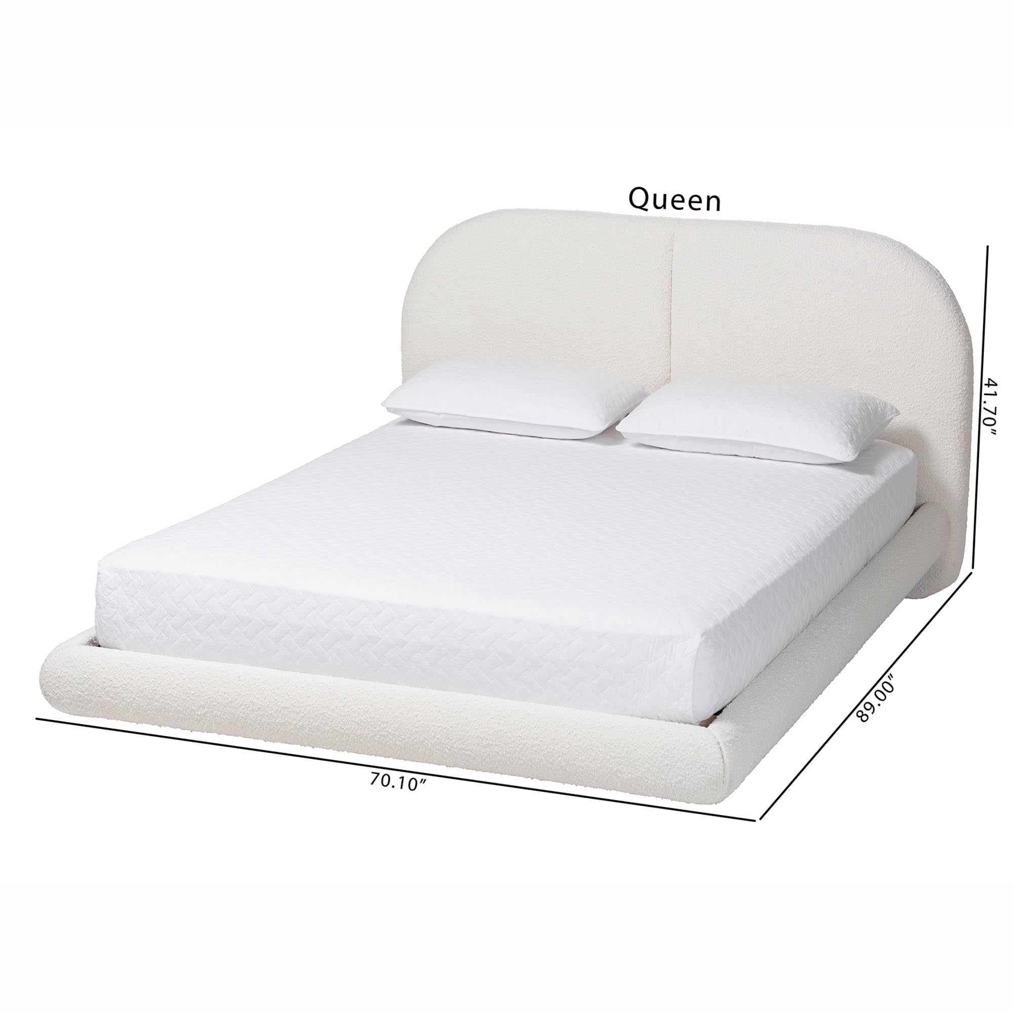 Baxton Studio Cachet Modern Floating Bed, Queen, Cream