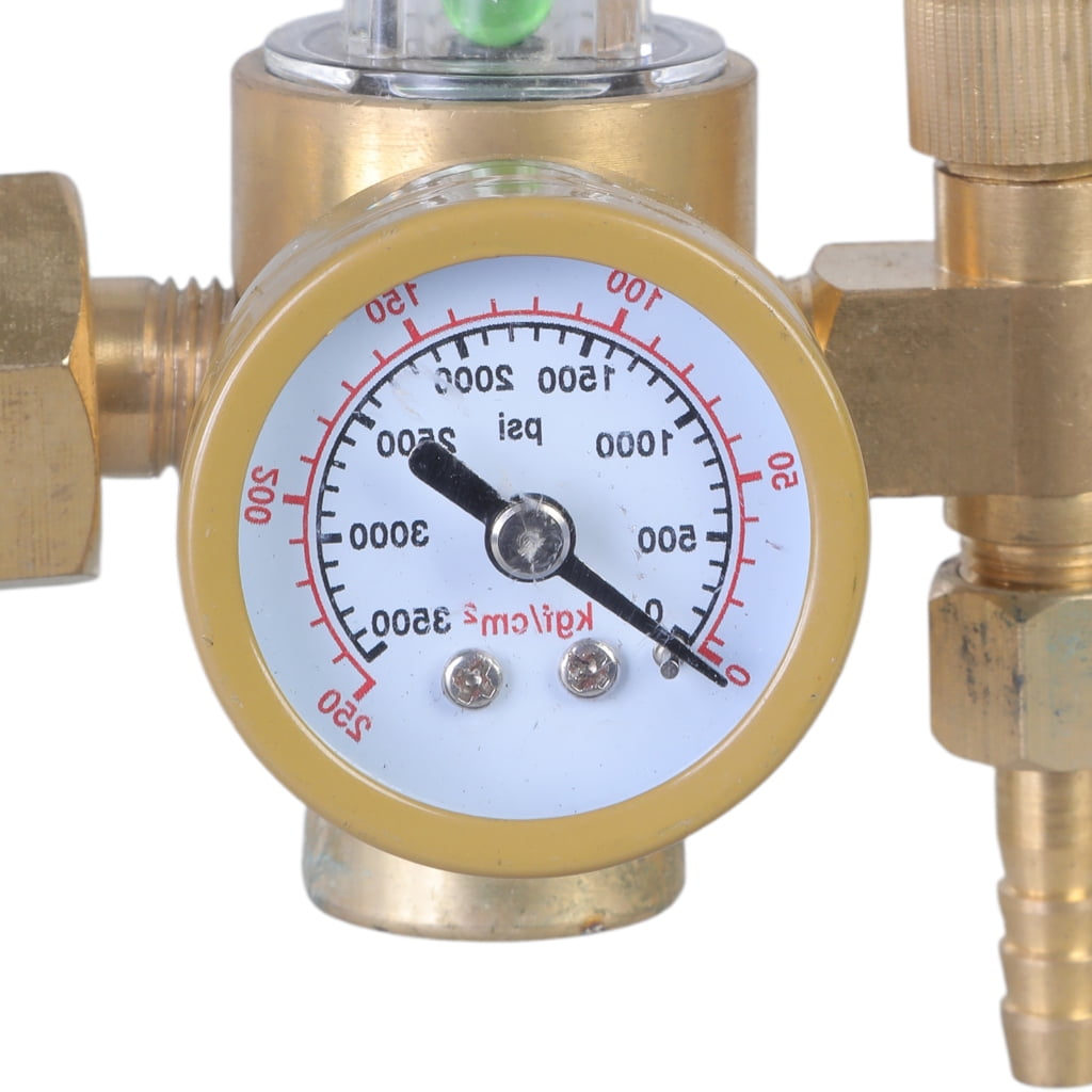 Mig/Tig Meter Regulator with Scales CO2 Argon Pressure Reducer Gauge Weld Flowmeter Full Copper