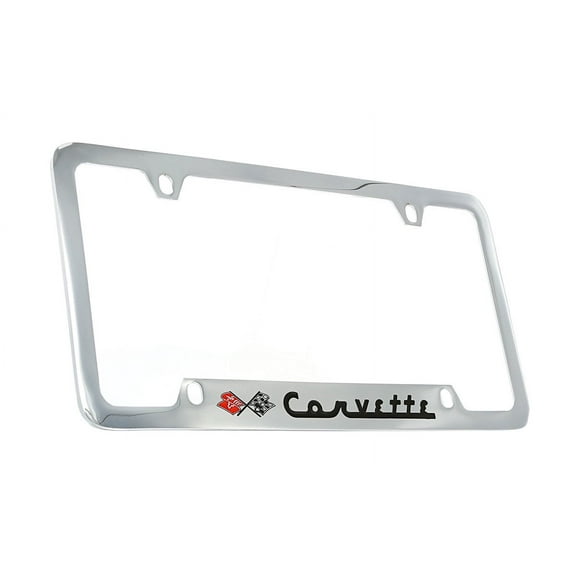 Chevrolet Corvette C1 Chrome Plated Metal Bottom Engraved License Plate Frame