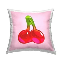 Stupell Industries Pink & Red Cherry Candy Square Decorative Printed Throw Pillow, 18 x 18