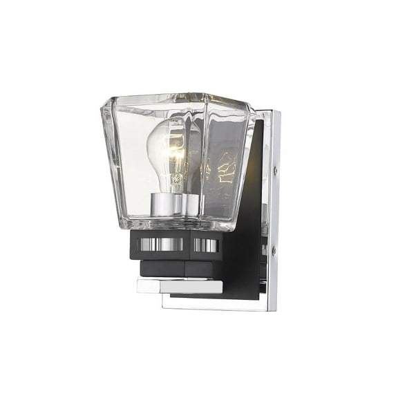 1 Light Wall Sconce in Restoration Style 4.75 inches Wide By 8 inches High-Chrome/Matte Black Finish Bailey Street Home 372-Bel-4314765