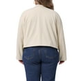 thumbnail image 4 of DARING DIVA Plus Size Cropped Jacket Long Sleeve Casual Shacket Coat 1X Apricot, 4 of 5
