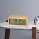 thumbnail image 4 of Reloj despertador digital electrónico de madera con pantalla LCD, función de repetición de temperatura y humedad. Color claro, 4 of 8