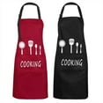 thumbnail image 1 of Tablier de Cuisine Unisexe Imperméable avec 2 Poches et Sangle de Cou Réglable Tablier de Serveur Professionnel Tablier de Cuisson Tablier de Barbecue 2 Pcs (Rouge & Noir), 1 of 4