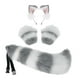 thumbnail image 3 of Diadema con Orejas de animales conjunto de cola de Cosplay Traje de cola Larga con Orejas Gris blanco Disfraz de juego de cosplay, 3 of 8