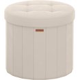 thumbnail image 1 of SONGMICS Mazie Colección - Banco Redondo, Taburete Reposapiés Plegable con Tapa, para Dormitorio, Sala de Estar, Entrada, Beige Capuchino, 1 of 5