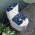 thumbnail image 2 of HELLHERO Christmas Snowman Pattern Durable for Bathroom Supplies, Stretch Polyester Fabric Toilet Seat Covers, Elastic Bottom, Fits All Toilet Shapes, 2 Pcs Set, 2 of 7