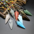 thumbnail image 2 of Natural Chakra Crystal Cone Pendulum Quartz Stone Pendant Necklace Healing Reiki, 2 of 4