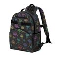 thumbnail image 2 of Mushroom and Dots Black Pattern Cute School Backpack Bag for School with Padded Back and Adjustable Shoulder Straps 15.25"x11.5"x5.25", 2 of 5