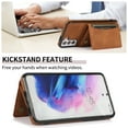 thumbnail image 4 of Allytech Case for Samsung S21 5G 6.2" 2021, Galaxy S21 Case with Card Holder Slots, Durable PU Leather Magnetic Snap Shock-Absorbing Wallet Case with Stand for Samsung Galaxy S21 2021, Brown, 4 of 6
