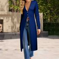 thumbnail image 5 of JUUNthy Long Cardigan for Women, Deep V Neck Long Sleeve Slim Fit Button Front Soft Knit Sweater Outerwear Beige L, 5 of 16