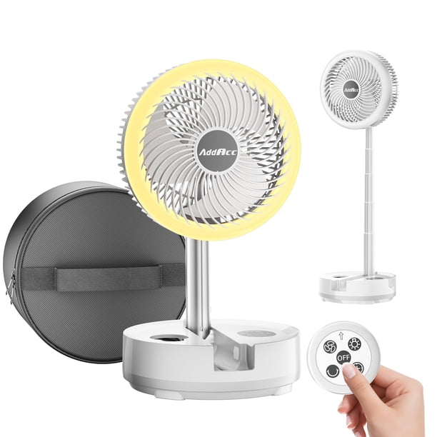 Ventilador con pilas AddAcc, 4000 mAh, recargable, 106 horas de funcionamiento
