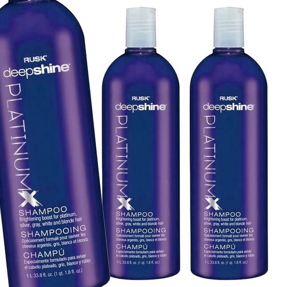 Rusk Deepshine PlatinumX Shampoo 33.8 oz - Pack of 3