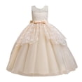 thumbnail image 3 of FYDUU Flower Girl Dress Tulle Wedding Guest Party Birthday Pageant Maxi Gown Elegant Dresses For Girls With Bow Formal Party Gown 9-10 Years, 3 of 9