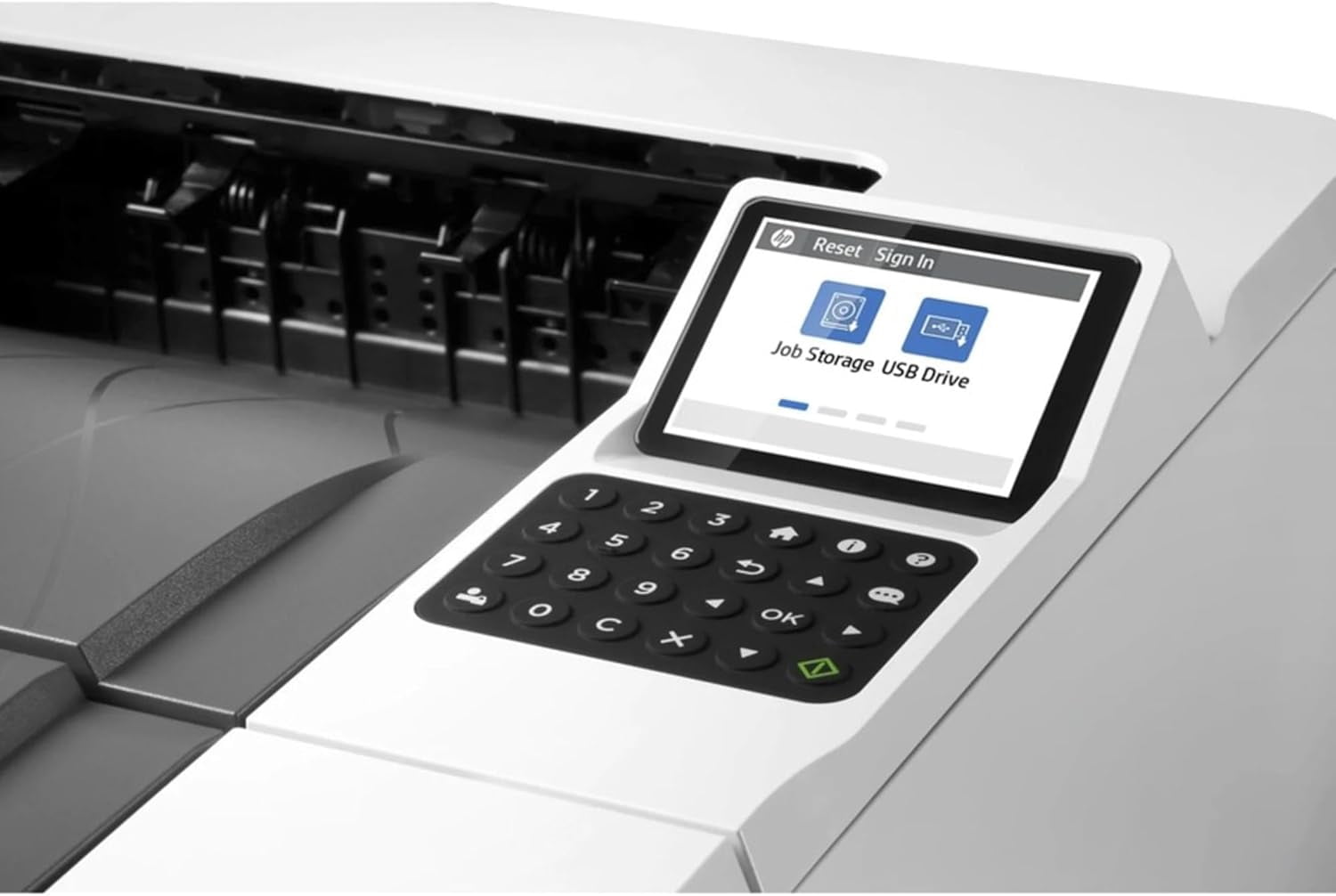 HP LaserJet Enterprise M406dn Monochrome Printer with built-in Ethernet & 2-sided printing (3PZ15A), white