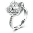 thumbnail image 6 of Rose Flower Cremation Urn Ring for Ashes for Women Urn Rings Memorial Jewelry Human / Pet Stainless Steel Ash Holder Loved Ones Funeral Keepsake Gift NO.6-NO.10, 6 of 7