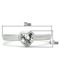 thumbnail image 2 of Rhodium Brass Ring with AAA Grade CZ in Clear for Women Clear Stone Color Style 3W107 Size 9, 2 of 4