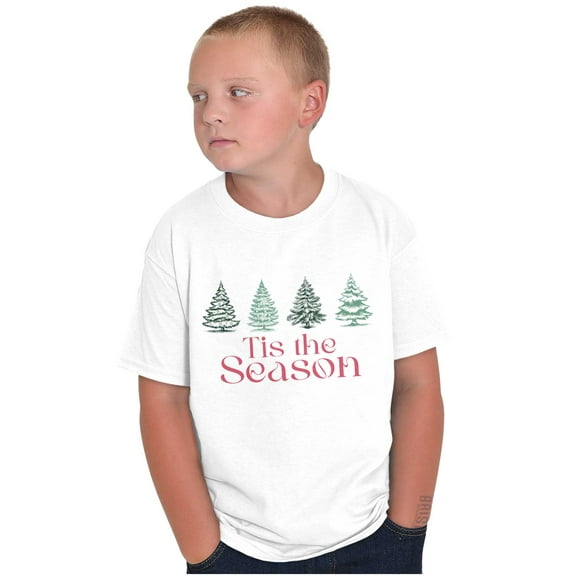 Classic Christmas Tree Tis The Season Crewneck T Shirts Boy Girl Brisco Brands S