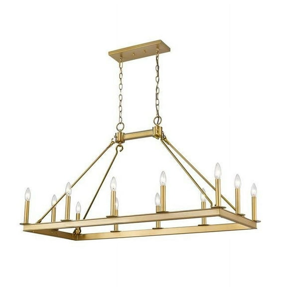 12 Light Island/Billiard In Linear Style 20 Inches Wide By 25 Inches High-Olde Brass Finish Z-Lite 482-12L-Obr