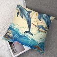 thumbnail image 7 of Ollo0ord Cartoon Whale Throw Pillow Covers Cute Fish Watercolor Starfish Cushion Covers for Kids Boys Girls Teens Retro Nautical Sailship Ocean Themed Pillow Cases for Bed White, 7 of 7