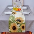 thumbnail image 4 of Table Runner Dresser Scarves 36 Inch Long, Watercolor Sunflowers and Leaves Linen Dining Table Runners Quote on Vintage Newspaper Tabletop Scarf for Wedding Holiday Party Kitchen, 4 of 7