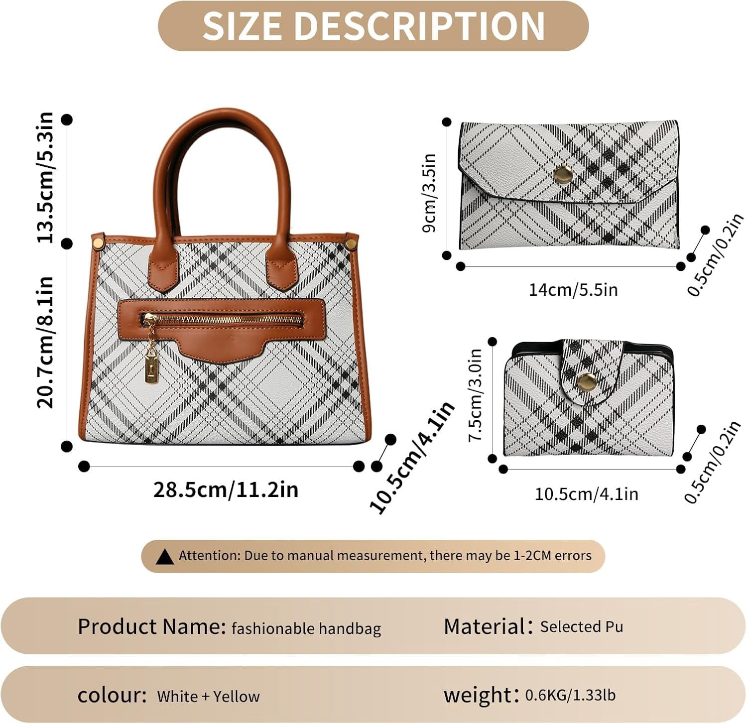 Purses and Handbags for Women, 3 count Women's Handbags Fashion PU Leather, Tote  Top Handle Satchel Purse Bags