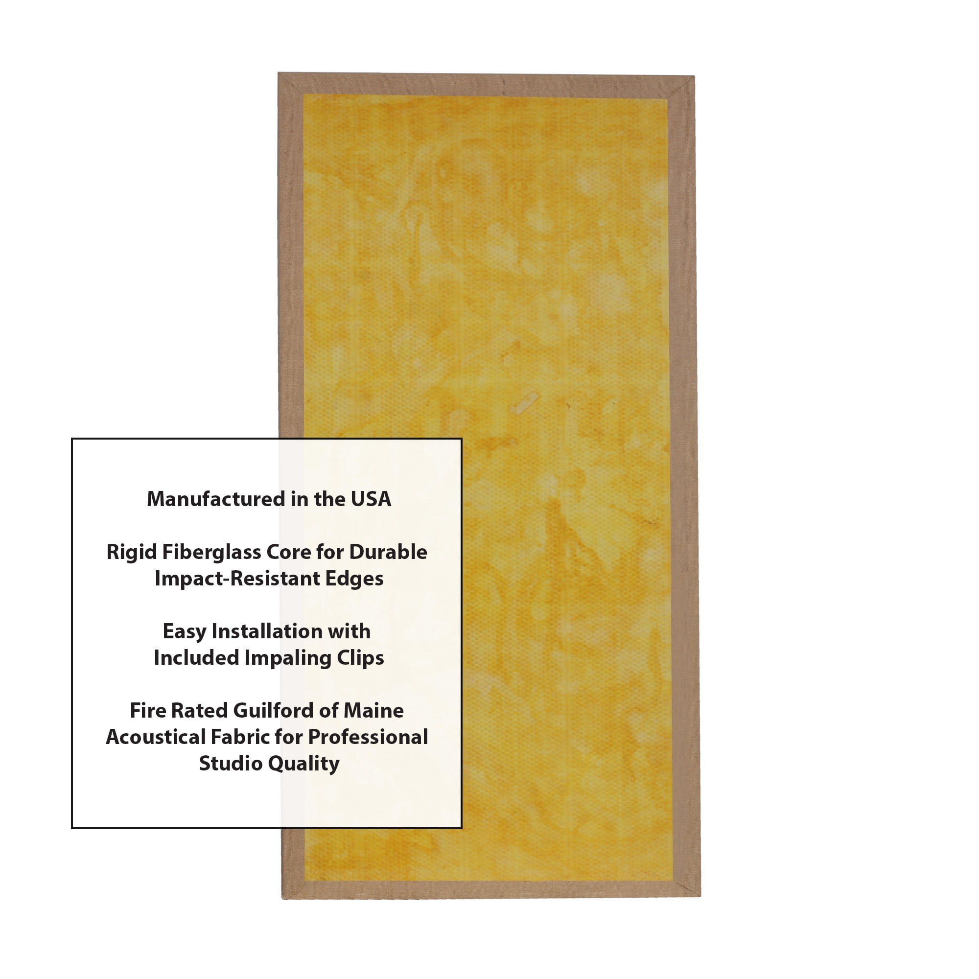 ATS Hardened Edge Fire Rated Professional Studio Quality Acoustic Panel 24x48x1 Tan