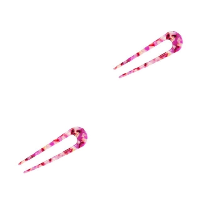 Jumpingount Horquillas para el pelo en forma de U de acetato para mujer, horquillas Retro a la moda, soporte para cola de caballo, accesorios de Púrpura 2piezas