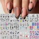 thumbnail image 1 of Pegatinas de manicura francesa, conjunto de calcomanías de uñas de agua con ondas de arcoíris, decoraciones de neón de verano, deslizadores de puntas francesas irregulares, GLJF25-36 de envoltura Tan Jianjun unisex, 1 of 2