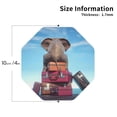 thumbnail image 2 of Honeii Elephant Sits print Leather Coaster Set of 4, ideal for safeguarding your furniture from drinks spills and effortless cleanup-Octagon, 2 of 6