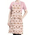 thumbnail image 5 of Pink Christmas Gingerbread House Apron-Garden Aprons for Women with Pockets-Cotton Linen Waterproof Kitchen Cooking Gardening Aprons Adjustable for Kitchen,Cooking,BBQ and Salon 32"x27", 5 of 7