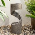 thumbnail image 3 of Glitzhome  Modern Minimalist Curving LED Polyresin Fountain 32 inches high, 3 of 5