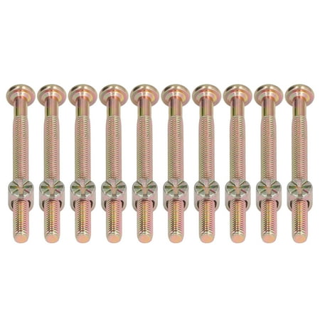 

Screws Hardware M6 Wide Use Durable Firm Fixing 10 Sets Baby Bed Screw Kit Galvanized Stainless Steel For Furniture M6x40mm M6x50mm M6x60mm M6x70mm M6x80mm